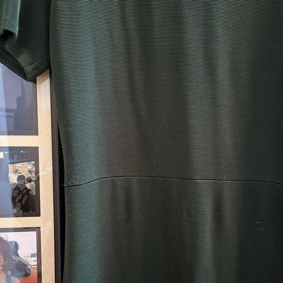 Mango Green Ribbed Fitted MIDI Dress Sz 8 - Picture 2 of 6